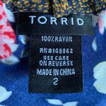 Torrid -beautiful navy blue floral tank top, lace up back, adjustable straps, excellent condition, size 2x Photo 9