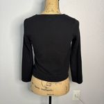 Madewell  Side Tie Crop Top Black Size XS Long Sleeve Crew Neutral Preppy Casual Photo 10