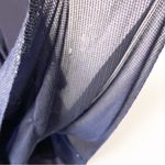 Lafayette 148 Asymmetric Sequin Silk Tunic Dress in Navy Blue Size 14 Photo 4