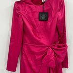 Mac Duggal  26676 Magenta Pink Satin Long Sleeve Structured Bow Gown Size 4 NWT Photo 70