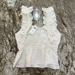 Abercrombie & Fitch NWT  Ruffle Strap Linen-Blend Babydoll Top Photo 3
