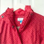 Columbia Red Houndstooth Print Zip Up Rain Resistant Jacket Hooded Small Women Photo 8