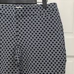 Adrienne Vittadini  Navy and White Trellis Geometric Pattern Trousers - Size 8 Photo 4