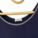 Brunello Cucinelli  L 12-14 Top Blouse Beaded Scoop Neck Sleeveless Tank Black Photo 1