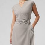 Athleta Newport Wrap Dress City Stripe Black/Sea Salt Size XS Athletic Comfort Photo 0