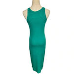 MOTHER Chin Ups Midi Dress Ribbed Tank in Move It Cadmium Green Size XS Photo 7