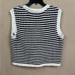 Joie  Navy and White Striped Button Knit Vest Top Sleeveless Size XL Photo 2