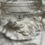 Diane Von Furstenberg  White Kailey Puff Sleeve Ruffle Button Down Top Cotton 4 Photo 4