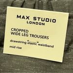 Max Studio NWT  Women's Cropped Wide Leg Trousers XS Pull-on linen blend olive Photo 5