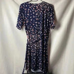 Motherhood Maternity WO SIZE LARGE WRAP DRESS NAVY W/ SALMON AND CREAM DESIGN Photo 9
