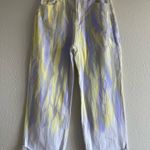 SheIn  Women’s Yellow Purple Tie Dye High Rise Wide Leg Denim Jeans Size 8/10 US Photo 3