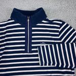 LRL Ralph Lauren Striped Quarter Zip Women 1X Pullover Sweatshirt 3/4 Sleeve Blue Photo 0