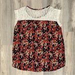 PaperMoon  Stitch Fix Floral Satin Lace Lightweight Cap Sleeve Top Shirt Size M Photo 5