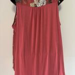 Tempted Los Angeles L Ruffle Plunging V Neck Zip Cottagecore Floral Coral Pink Red Size L Photo 4