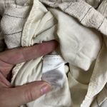 Allie Rose Women Linen Blend Romper Sz L Stripe Sleeveless Side Pockets Beige Green Size L Photo 5