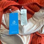 Cupshe  Ginger Ribbed & Ruched One-Piece Orange swimsuit size Medium Photo 10