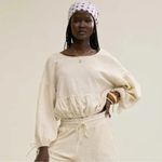 Aerie  Ivory White Endless Summer Cropped Sweatshirt Photo 3