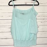 A Byer A. Byer Icy Blue Cold Shoulder Blouse Top Size Large Photo 6
