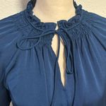 Current Air Dark Teal Modern Romance Tie Front Top Photo 2