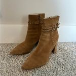 Paige  Celia Cognac Suede Boot with Stud Detail size 7.5 Photo 5