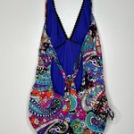 Kenneth Cole Reaction colorful paisley print one piece swimsuit size large Photo 2