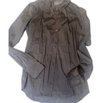 Zadig & Voltaire Ruffle-Front Silk Blouse — Black (Size S / Fits USA 4–6 Photo 0