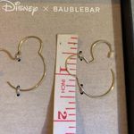 Disney  X Baublebar Jewelry Mickey Mouse Hoop Gold Tone Earrings Photo 3