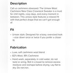 Alo Yoga NWT Unisex Wool Cashmere New Class Crewneck Sweater Black Size M Photo 5