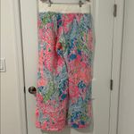 Lilly Pulitzer  Linen Beach Wide Leg Pants Lets Cha Cha Neon Coastal Medium Photo 2