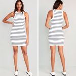 Old Navy  Fitted Striped Sleeveless Rib-Knit Mini Dress in White Navy Size L Tall Photo 1