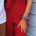 TJ Maxx Red Strapless Jumpsuit Photo 0