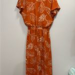 Sienna Sky  Orange Floral Midi Dress with pockets Photo 4