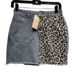 Entro NWT Blue Jean women's Size S 28 mini Skirt Cheetah New With Tags CMC-C Photo 0