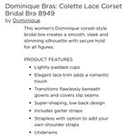 DOMINIQUE Style#8949 Colette Lace White Corset Bridal Bra Size 36DD (E) Photo 15