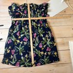 Crown & Ivy  NWT Women's Short Sleeve Printed Smocked Bib Dress Navy Tropic XL Photo 7