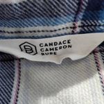 Candace Cameron Bure Blue White Plaid Flannel Size XS Plaid Button Down Shirt Photo 5