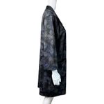 Clara Sunwoo Kimono Duster Women XS Black Floral Open Front Lagenlook Artsy Purple Photo 1