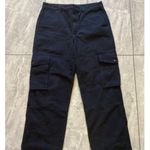 TNA Cargo Pants Womens 10 Black Utility Pockets 100% Cotton Relaxed Straight Leg Photo 0