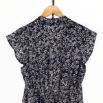 Madewell Silk Blue Shirtdress Newsprint Floral Above Knee Button Dress size 8 Photo 7