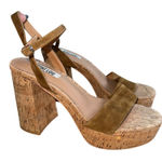 Bibi Lou Women's Brown Suede & Cork Strappy Platform Heel Sandals EU37/ US7 NWOT Size 7 Photo 0