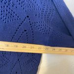 Roller Rabbit  Navy Blue Open Knit Collared Sweater Size Large Photo 5
