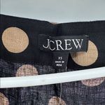 J.Crew Polka Dot Blouse square neck button front linen xs puff sleeve neutral Photo 8