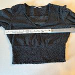 Abercrombie & Fitch Black and White Polka Dot Blouse with elastic waist size M Photo 6