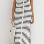 Commense Old Money Striped Metal Button Sleeveless Maxi Sweater Dress S NWT Photo 0