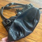 B. Makowsky Black Leather Drawstring Shoulder bag Photo 7