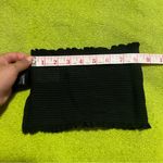 Multicolor Knit Tube Top/ lettuce hem ruched tube top Black Size XS Photo 6