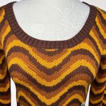 Ragged Jeans Brown Chevron Cropped Sweater Small Photo 2