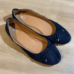 White Mountain  Navy Blue Suede Bow Ballet Flats Women's Size 11 Photo 2