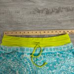 Athleta Women’s Paisley Swim Shorts Neon Green Waist Blue Board Sz M Medium Photo 8