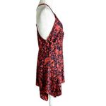 IRO Silk Blend Soul Floral Mini Dress In Black and Red Size S Photo 3